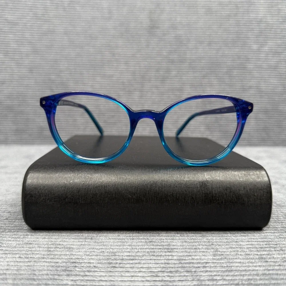 Muse Handmade Blue Purple Ombre Round Eyeglass Frames 35-000272 49-18-140